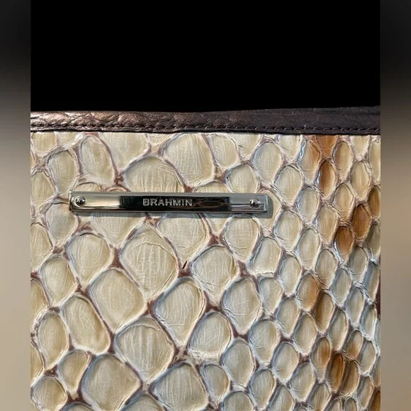 Set of Brahmin Handbag Medium Asher-Honey Carlisle With matching wallet - Picture 2 of 13